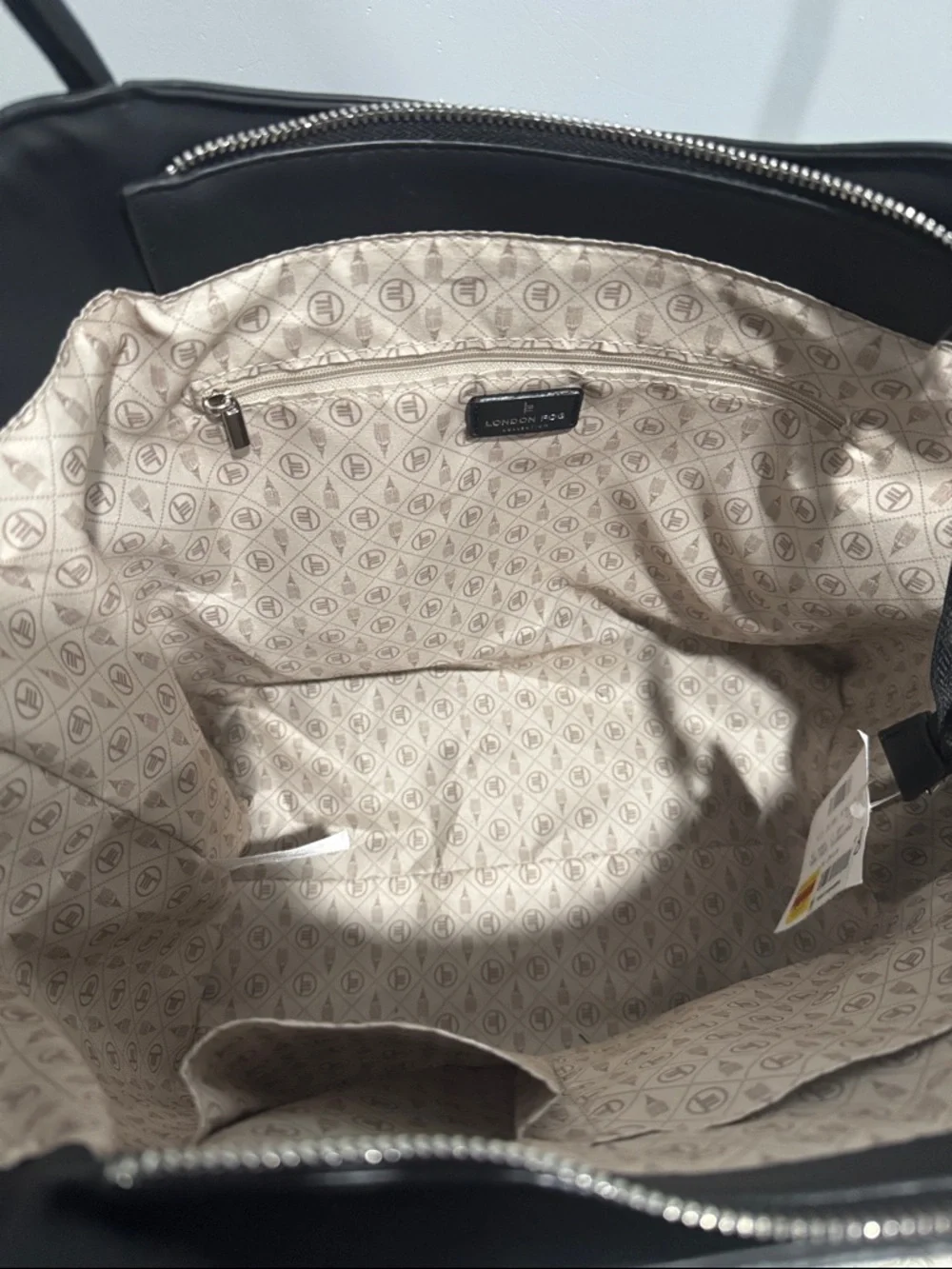 London Fog Black Woven Tote